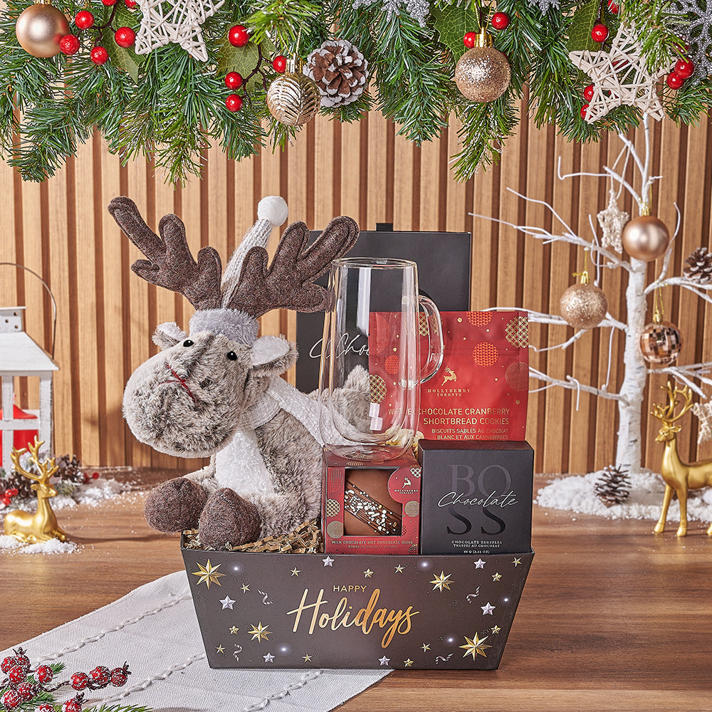 Gourmet Christmas Reindeer Set, christmas gift, christmas, chocolate gift, chocolate, hot chocolate gift, hot chocolate, Rhode Island delivery