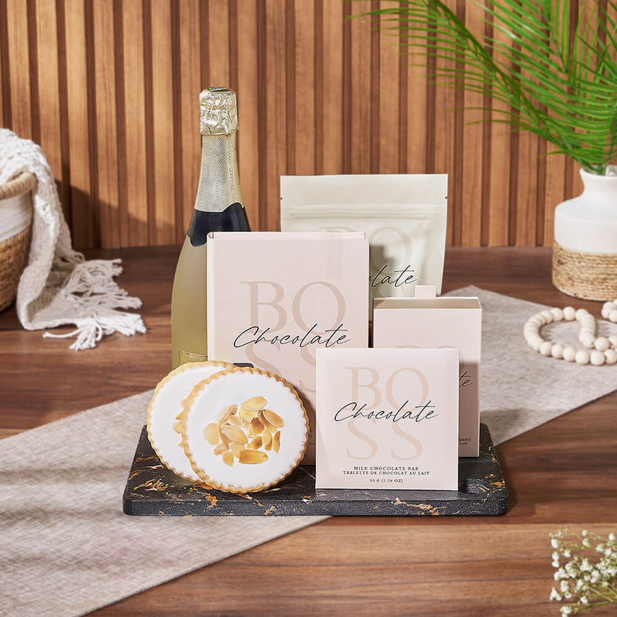 Gourmet Cookies & Champagne Gift Basket, champagne gift, champagne, sparkling wine gift, sparkling wine, chocolate gift, chocolate, Rhode Island delivery