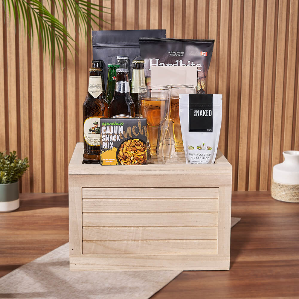 Gourmet Snack &amp; Beer Gift Crate, beer gift, beer, snack gift, snack, Rhode Island delivery