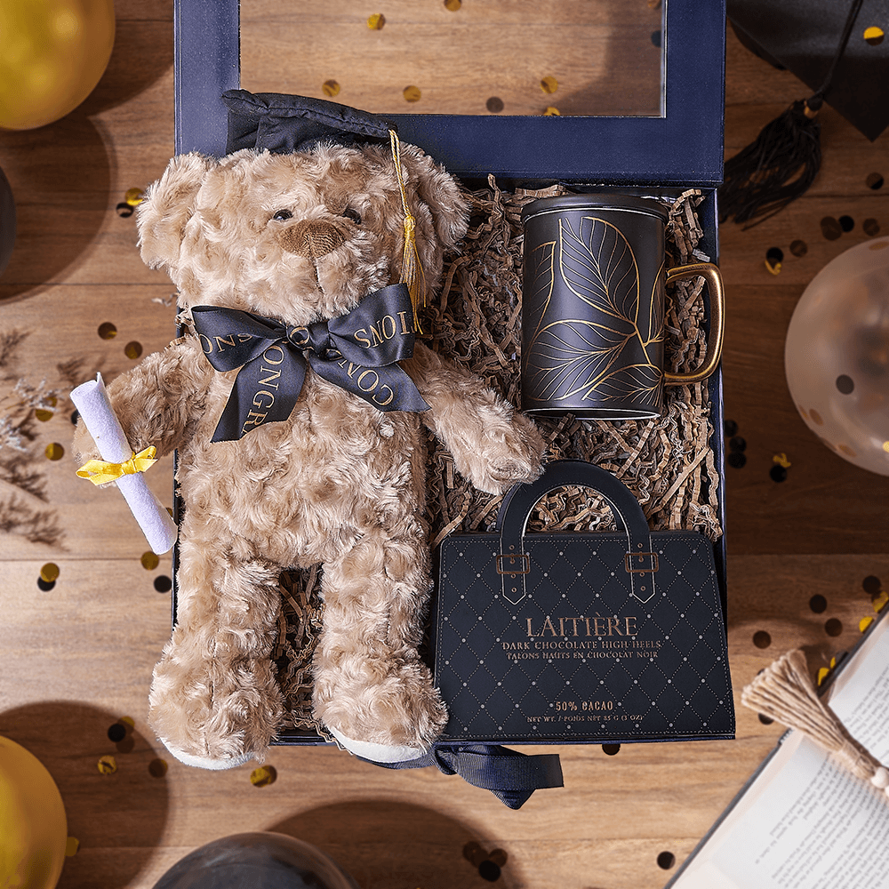 Graduation Bear Gift Box, chocolate gift, chocolate, graduation gift, graduation, Rhode Island delivery