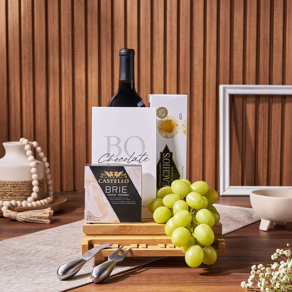 Grange Park Wine &amp; Cheese Basket from Rhode Island Baskets - Wine Gift Set - Rhode Island Delivery