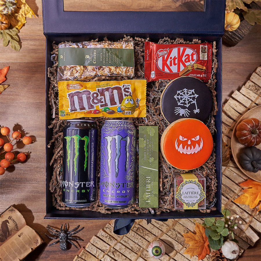 Halloween Monster Candy Box, halloween gift, halloween, candy gift, candy, energy drink gift, energy drink, Rhode Island delivery