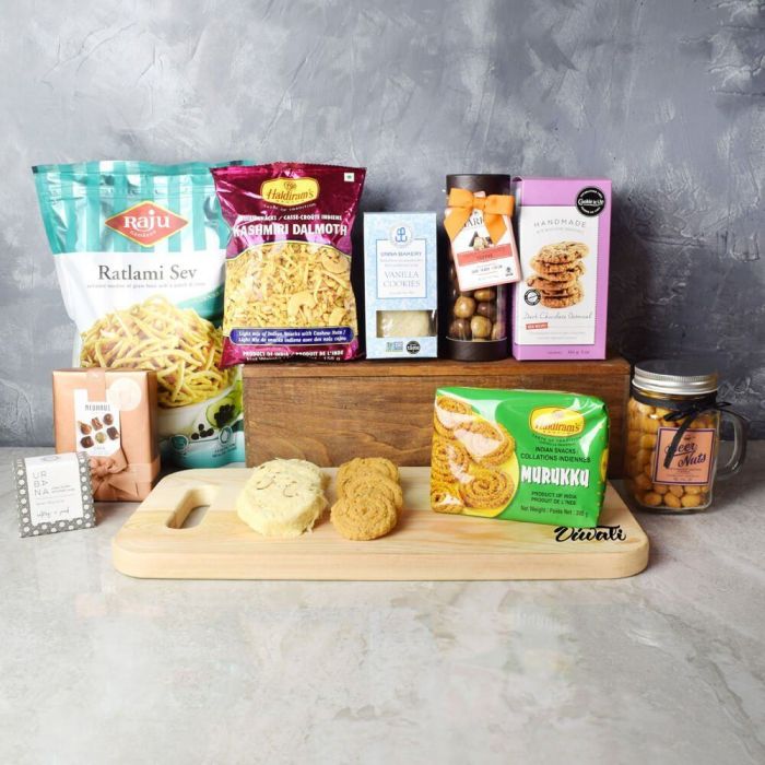 Diwali Bamboo Board Gift Basket – how the gift is presented
