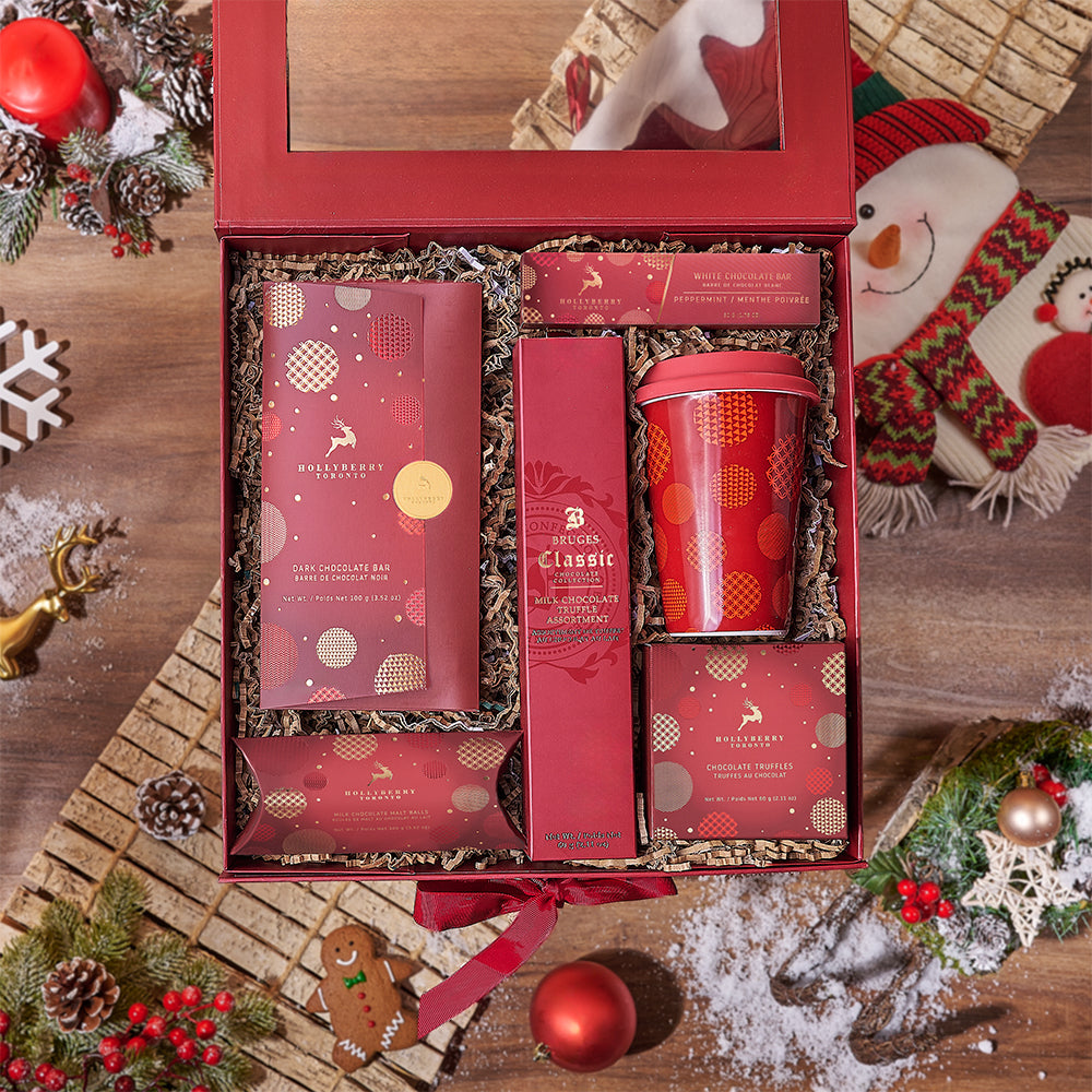 Holiday Hollyberry Chocolate Gift Box – how the gift is presented