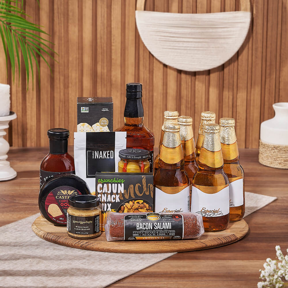 Knob Hill Beer &amp; Spirits Gift Basket, liquor gift, liquor, beer gift, beer, charcuterie gift, charcuterie, Rhode Island delivery