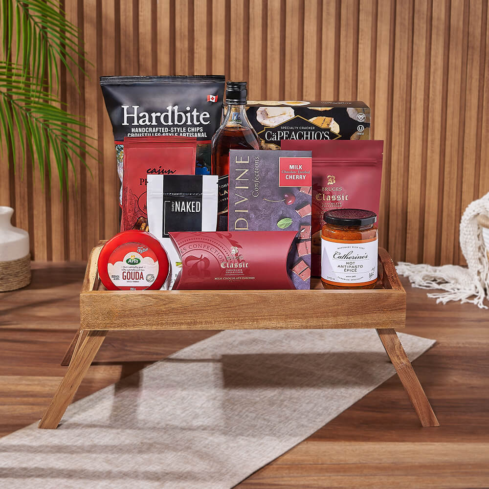 Liquor &amp; Refreshment Gift Tray from Rhode Island Baskets - Liquor Gift Basket - Rhode Island Delivery