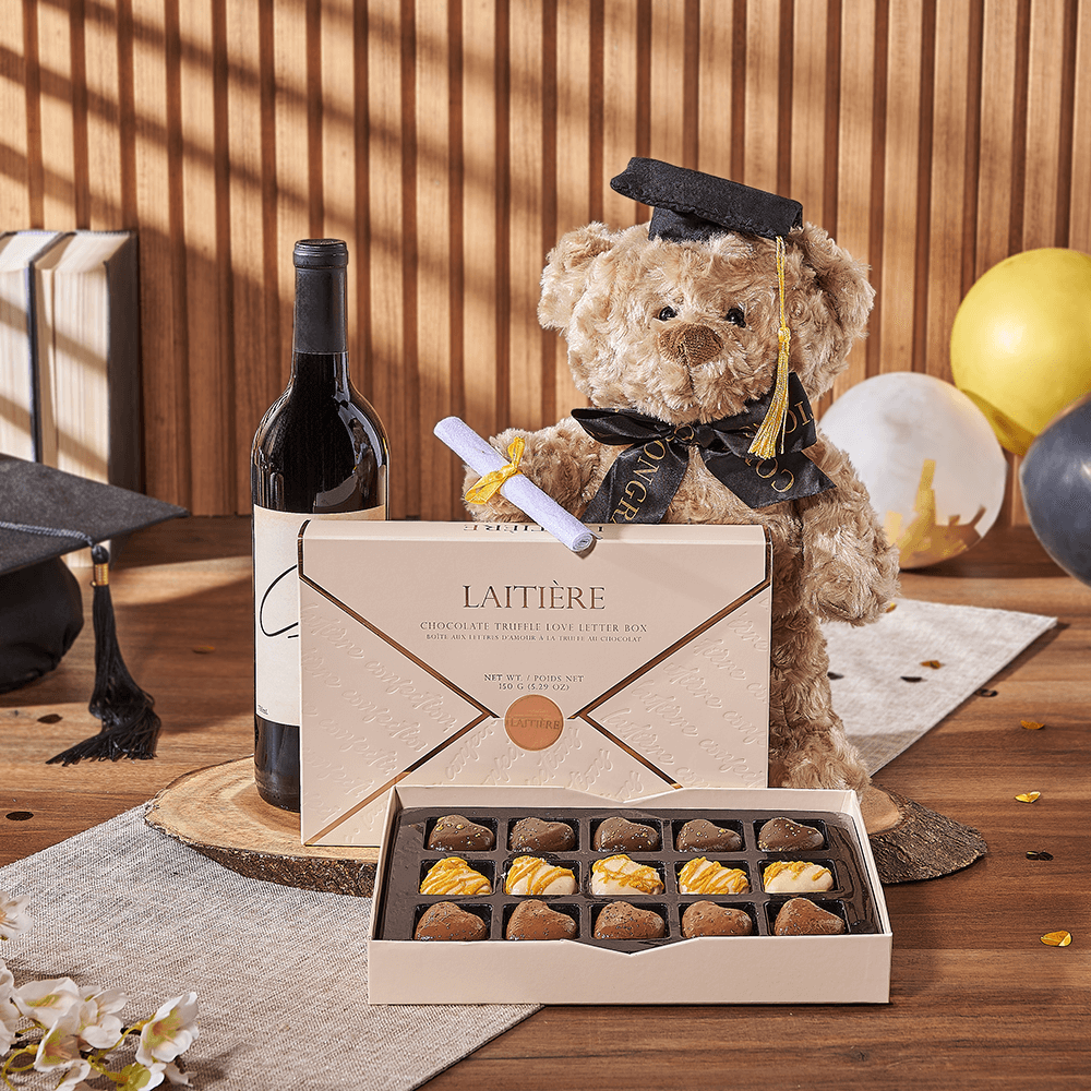 Love Letter to Graduation Gift, graduation gift, graduation, wine gift, wine, chocolate gift, chocolate, Rhode Island delivery