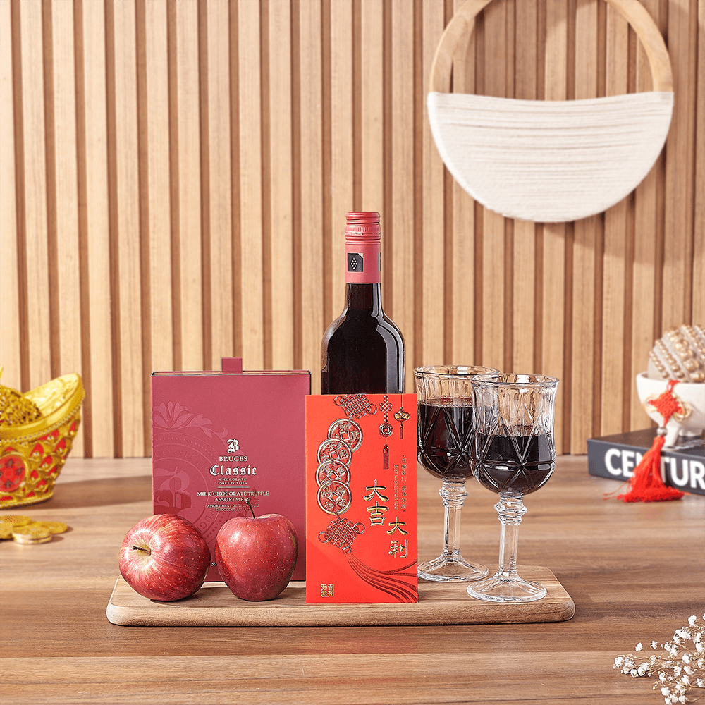 Lunar New Year Wine &amp; Chocolate Gift, wine gift, wine, chinese new year gift, chinese new year, lunar new year gift, lunar new year, Rhode Island delivery