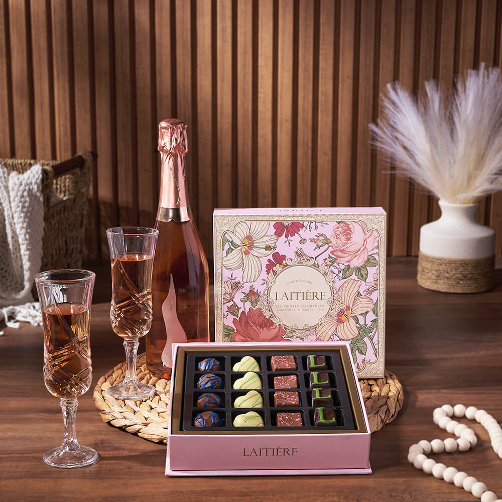 Luxe Treasures &amp; Champagne Gift from Rhode Island Baskets - Champagne Gift Set - Rhode Island Delivery