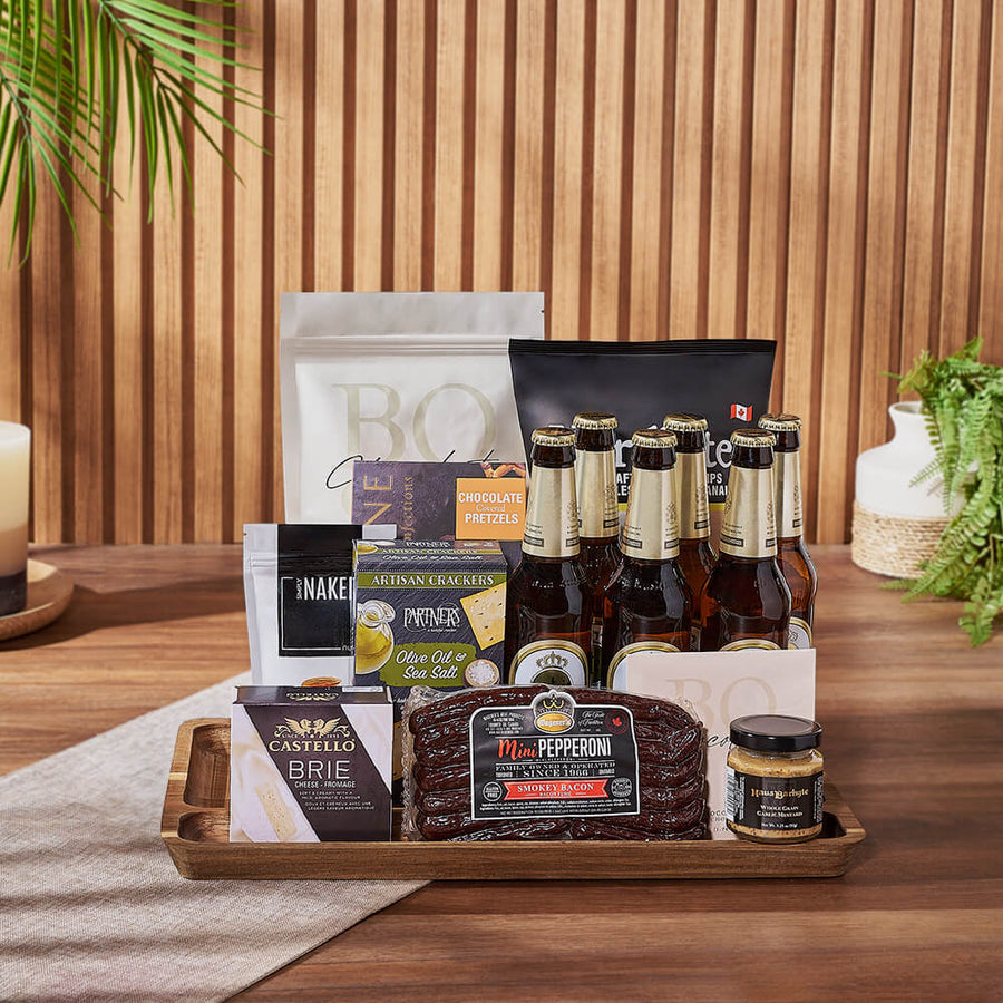 Markham Beer & Snacks Basket, beer gift, beer, snack gift, snack, charcuterie gift, charcuterie, Rhode Island delivery
