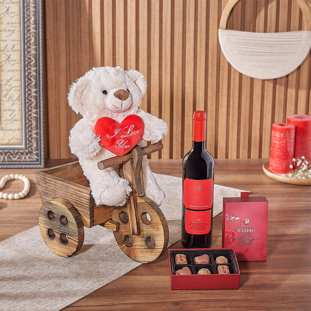 Valentine's Day Red Wine with Truffles – how the gift is presented