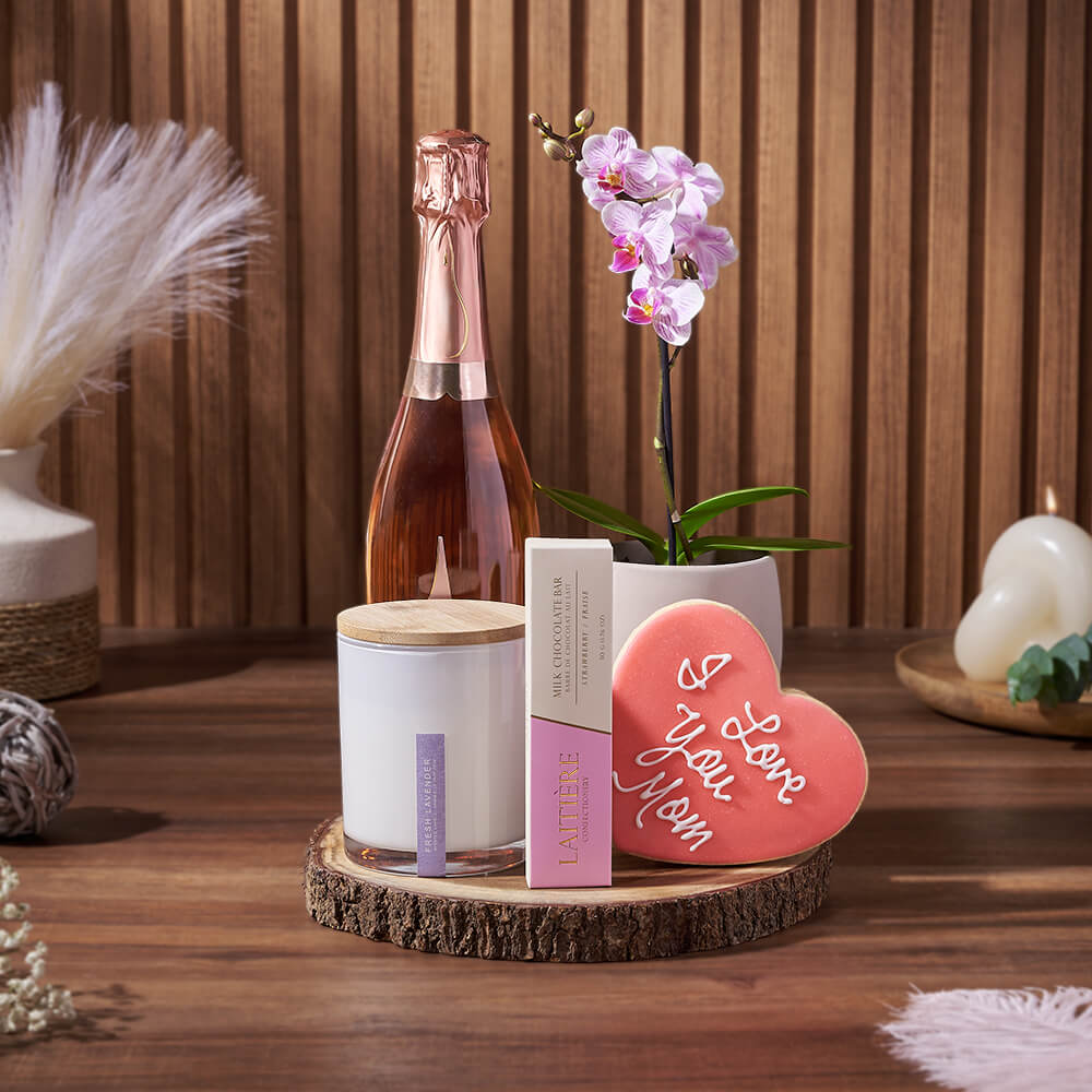 Mother’s Day Confections &amp; Champagne Gift from Rhode Island Baskets - Champagne Gift Set - Rhode Island Delivery