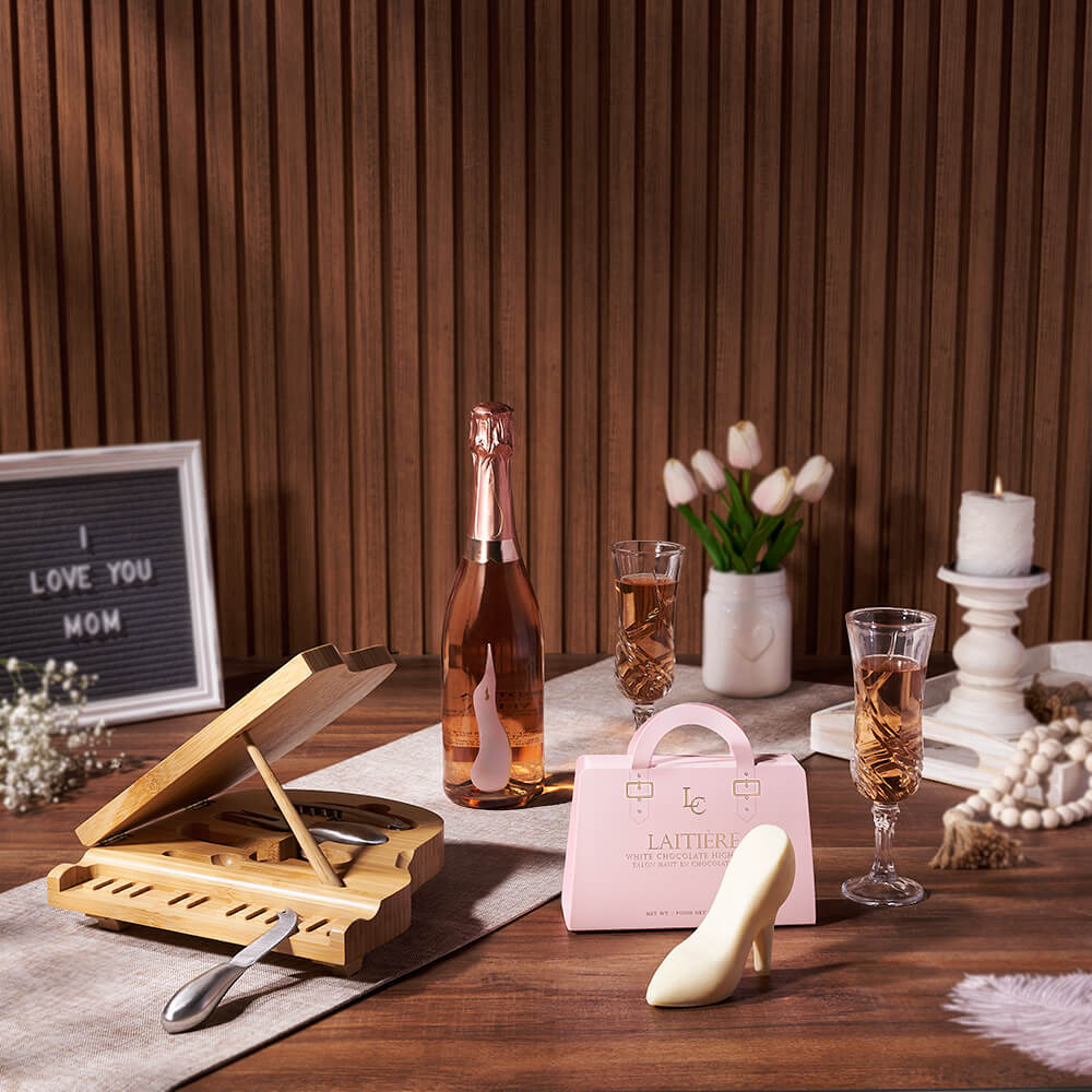 Mother’s Day Grand Piano &amp; Champagne Gift from Rhode Island Baskets - Champagne Gift Set - Rhode Island Delivery