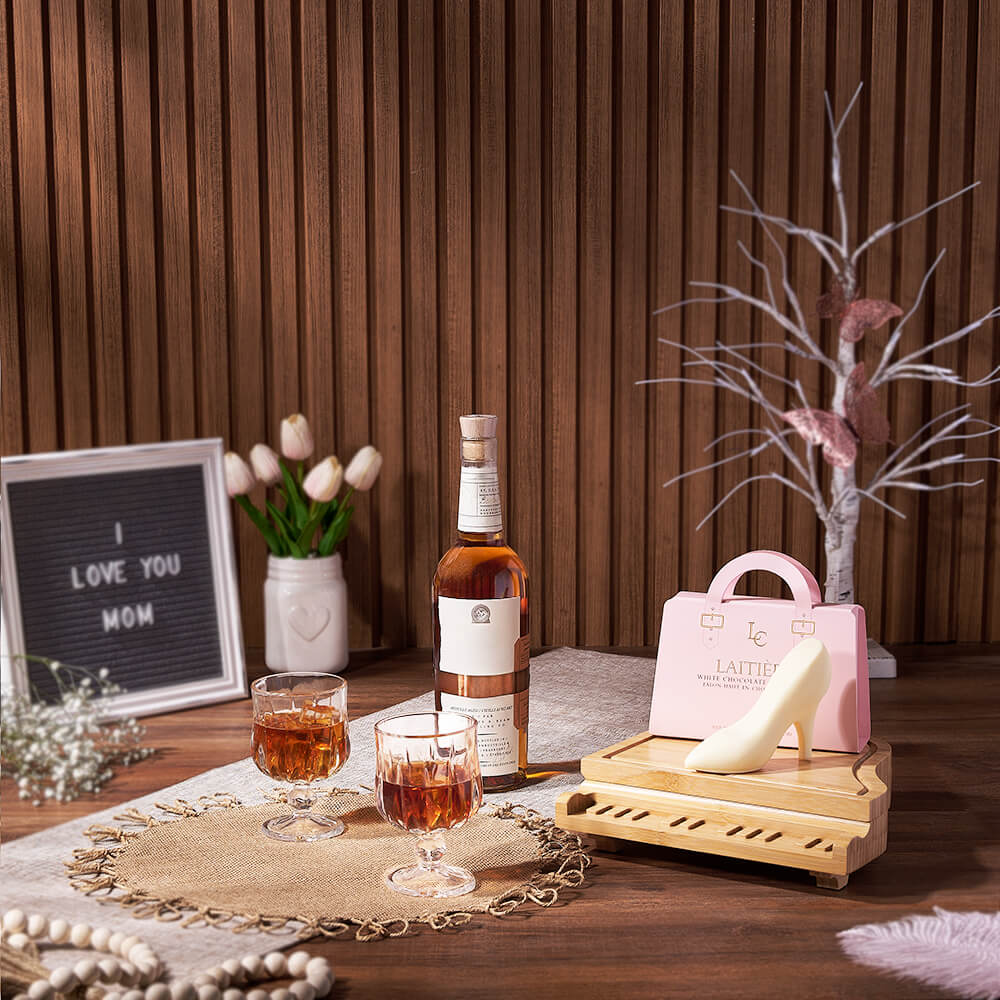 Mother's Day Swansea Liquor &amp; Chocolate Basket from Rhode Island Baskets - Liquor Gift Set - Rhode Island Delivery