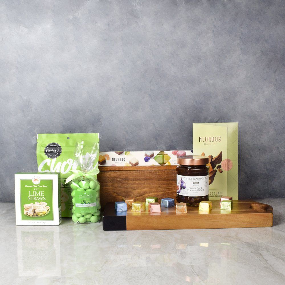 Chocolate Gift Basket with Neuhaus BonBons – how the gift is presented