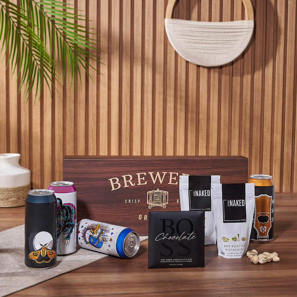 Nuts &amp; Craft Beer Gift Set, beer gift, beer, nuts gift, nuts, chocolate gift, chocolate, Rhode Island delivery