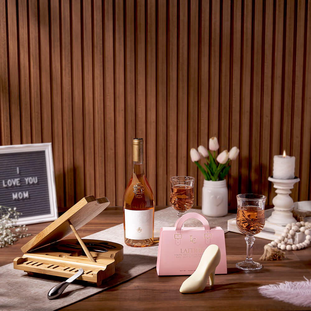 Palmerston Wine & Chocolate Basket For Mom from Rhode Island Baskets - Wine Gift Set - Rhode Island Delivery