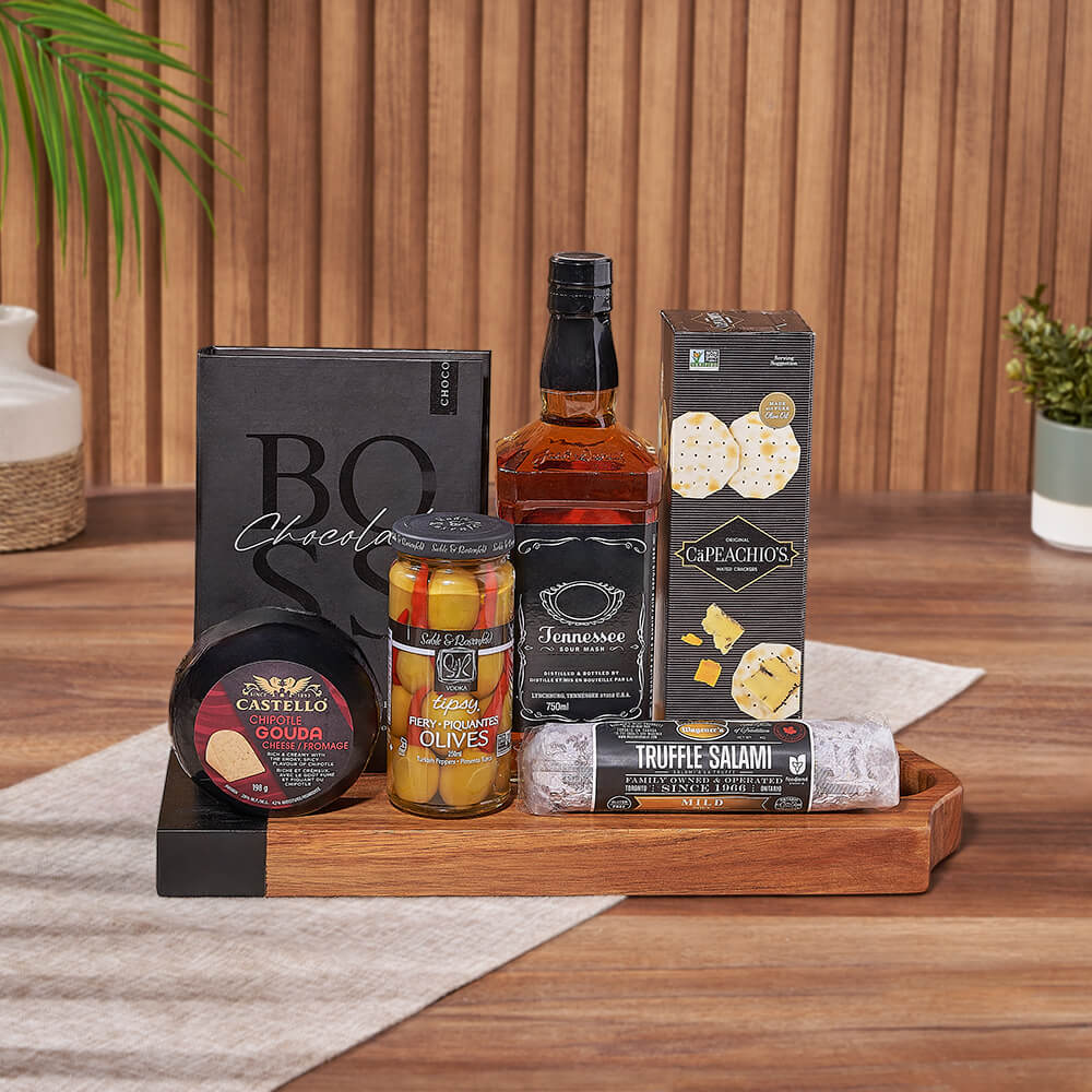 Salami, Cheese &amp; Liquor Board – Rhode Island Baskets – Rhode Island delivery