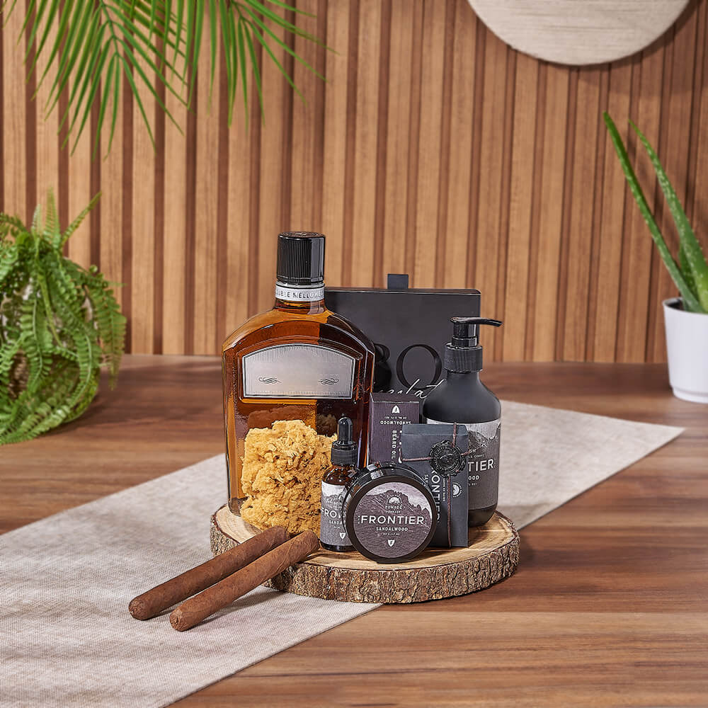 Sandalwood Spa &amp; Spirits Gift Set, liquor gift, liquor, spa gift, spa, Rhode Island delivery