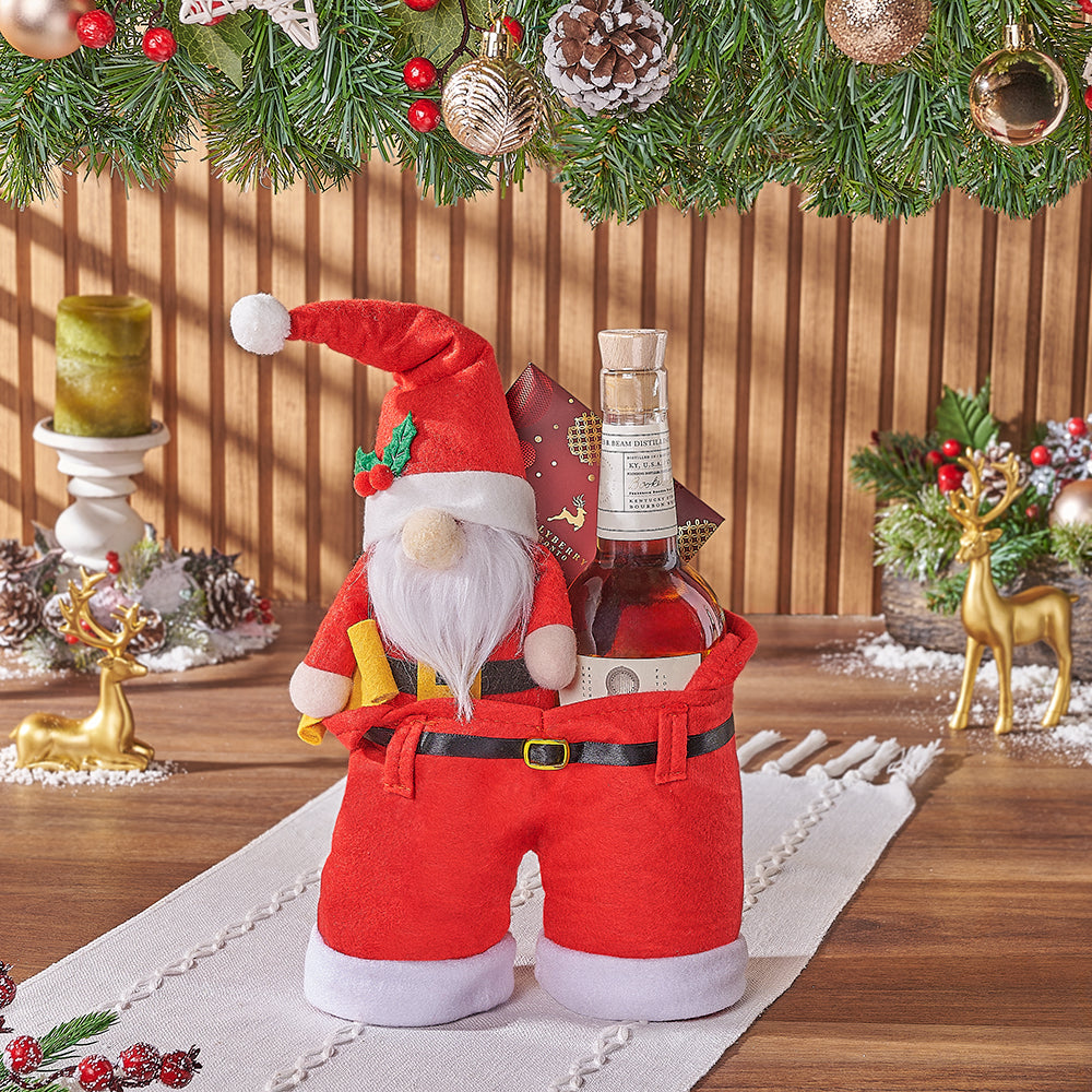 Liquor Gift in Christmas Bag – how the gift is presented