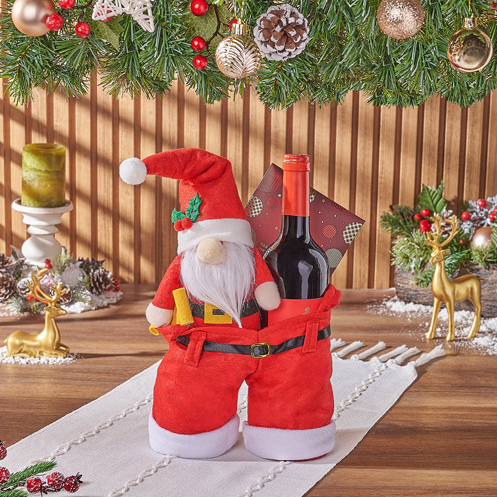 Wine Gift with Plush Santa – how the gift is presented
