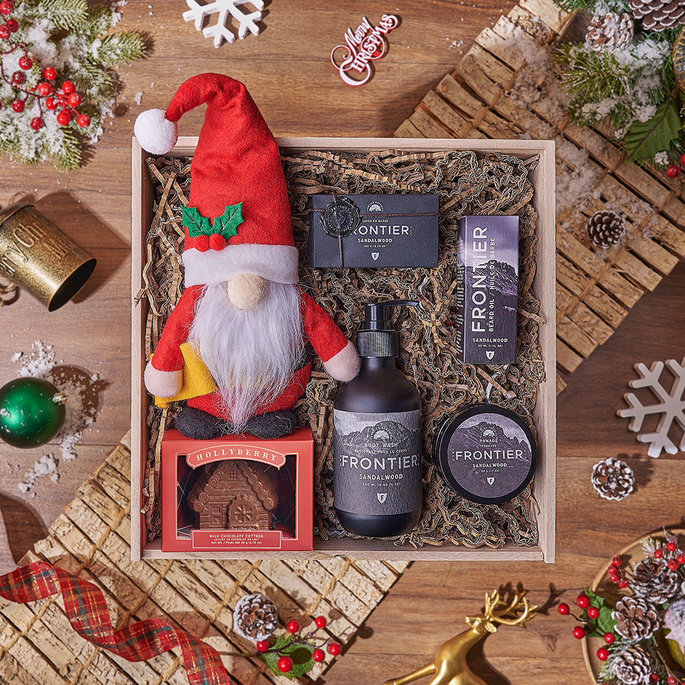 Santa’s Spa Gift Crate For Men – how the gift is presented