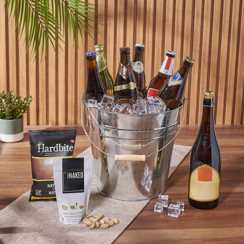 Beer Bucket with Dry Roasted Pistachios – how the gift is presented