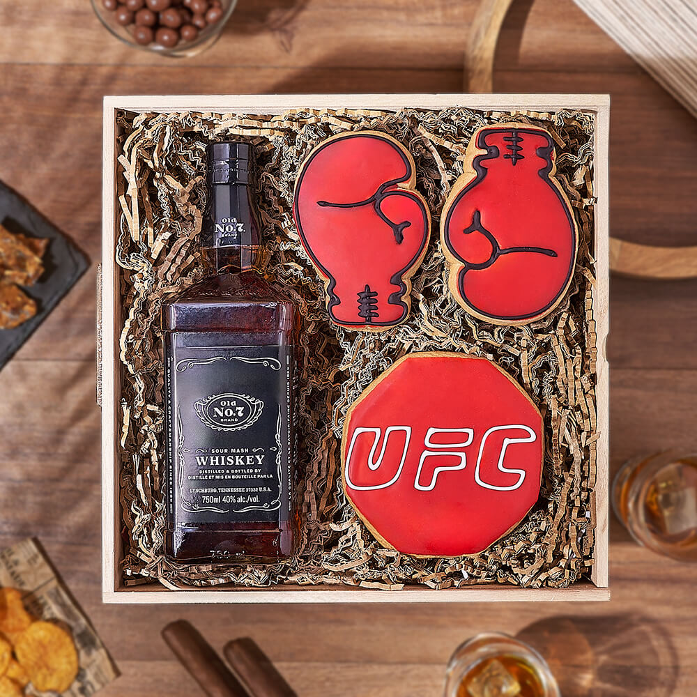 Spirits &amp; Boxing Cookie Gift, liquor gift, liquor, cookie gift, cookie, sports gift, sports, Rhode Island delivery