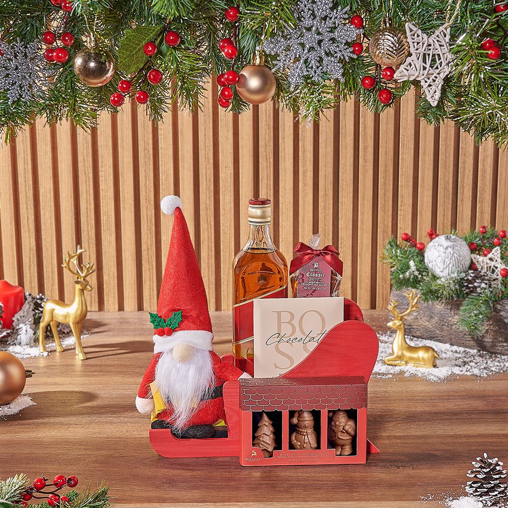 Spirits &amp; Sleighing Gift Set, Christmas gift, Christmas, liquor gift, liquor, chocolate gift, chocolate, Rhode Island delivery