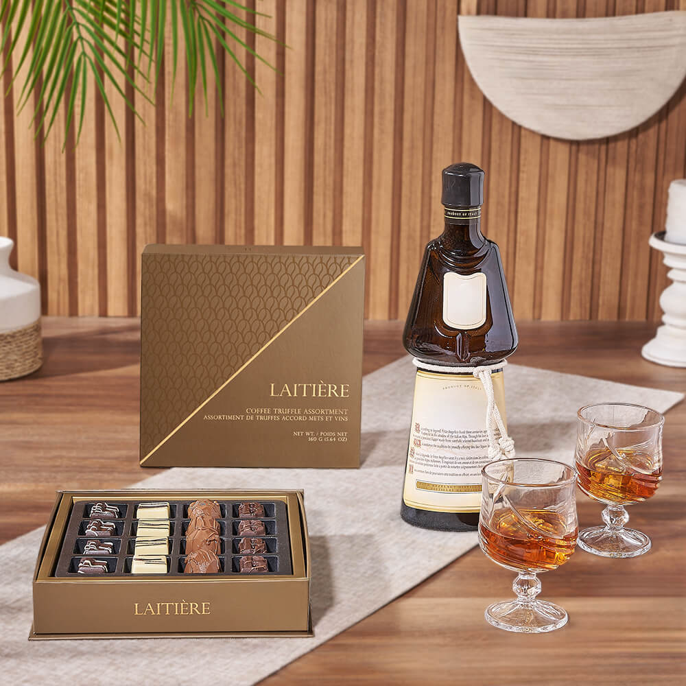 Spirits &amp; Truffle Gift Set from Rhode Island Baskets - Liquor Gift Basket - Rhode Island Delivery
