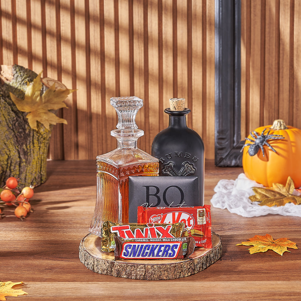 Spirits of Halloween Decanter Gift, liquor gift, liquor, halloween gift, halloween, chocolate gift, chocolate, Rhode Island delivery