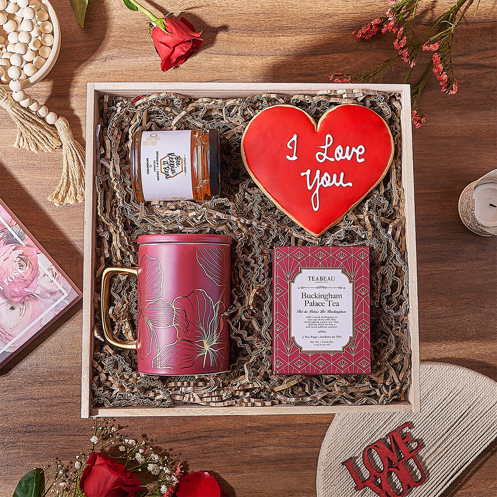 Valentine's Day Honey Tea Gift Box – how the gift is presented