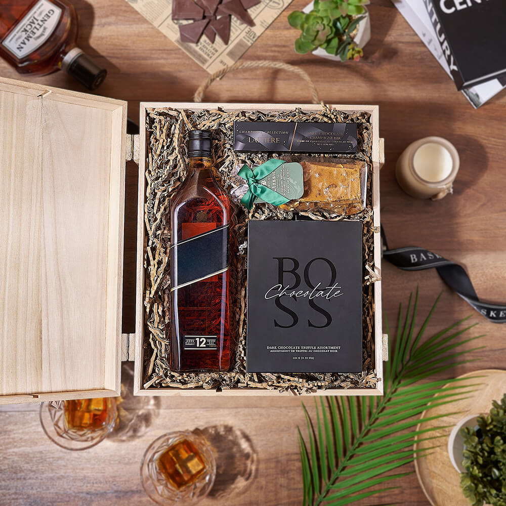 Sweet Things &amp; Liquor Gift Box, liquor gift, liquor, chocolate gift, chocolate, Rhode Island delivery