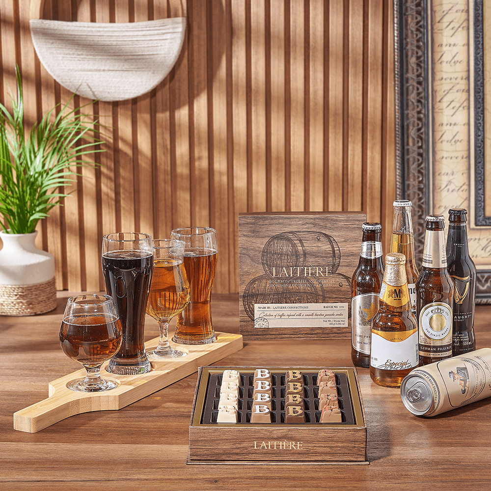 Sweet Truffle &amp; Beer Flight, beer flight gift, beer flight, beer gift, beer, chocolate gift, chocolate, Rhode Island delivery