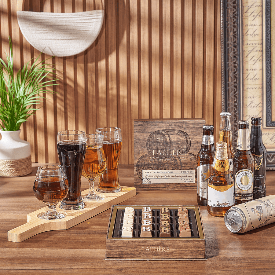 Sweet Truffle & Beer Flight, beer flight gift, beer flight, beer gift, beer, chocolate gift, chocolate, Rhode Island delivery