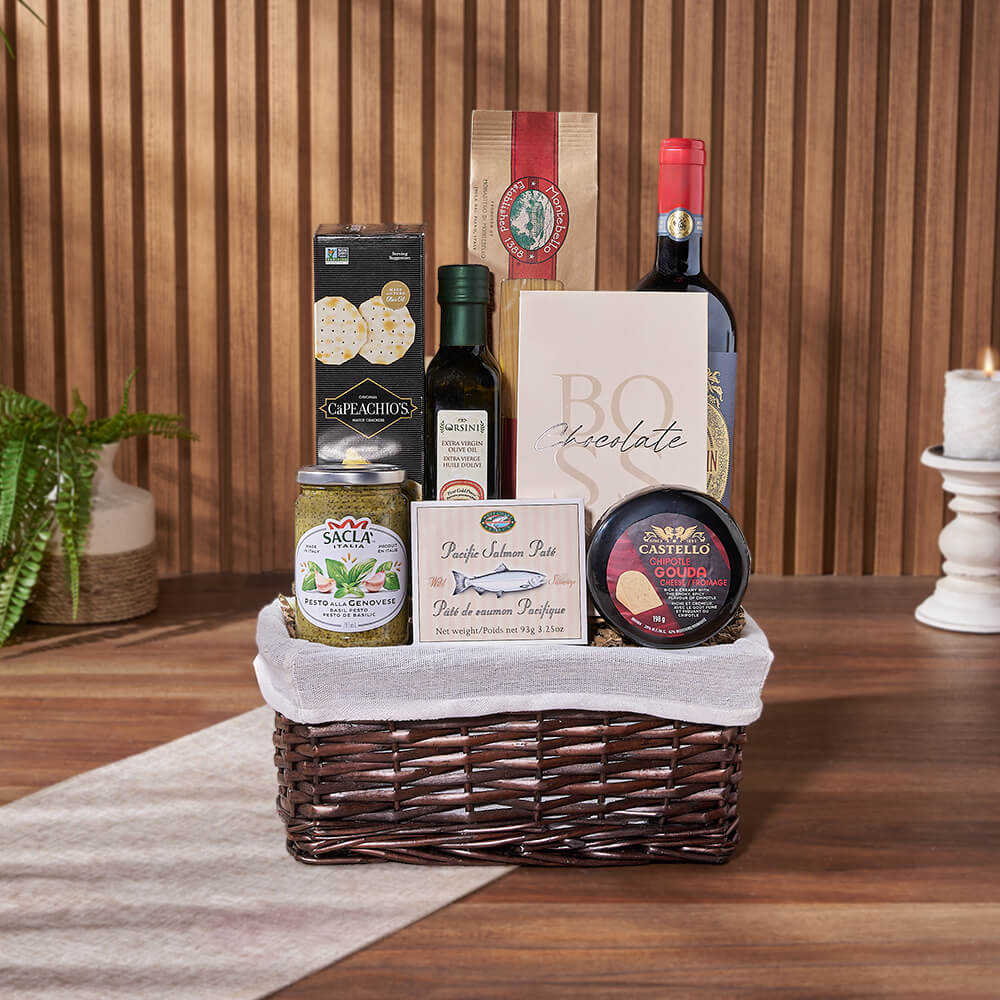 Taste of Indulgence Cheese &amp; Wine Gift Set, wine gift, wine, cheese gift, cheese, seafood gift, seafood, Rhode Island delivery