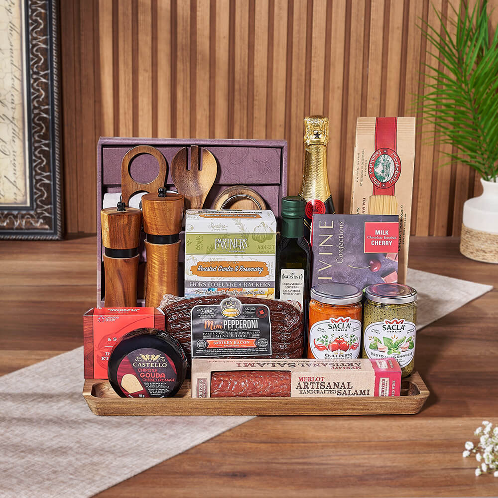 Tastes of Italy &amp; Champagne Gift Set, champagne gift, champagne, sparkling wine gift, sparkling wine, pasta gift, pasta, Rhode Island delivery