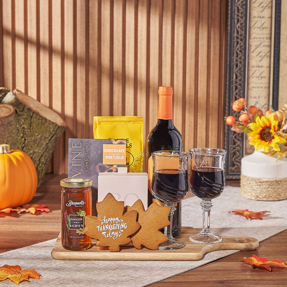 Thanksgiving Cookie &amp; Wine Gift, thanksgiving gift, thanksgiving, wine gift, wine, cookie gift, cookie, Rhode Island delivery