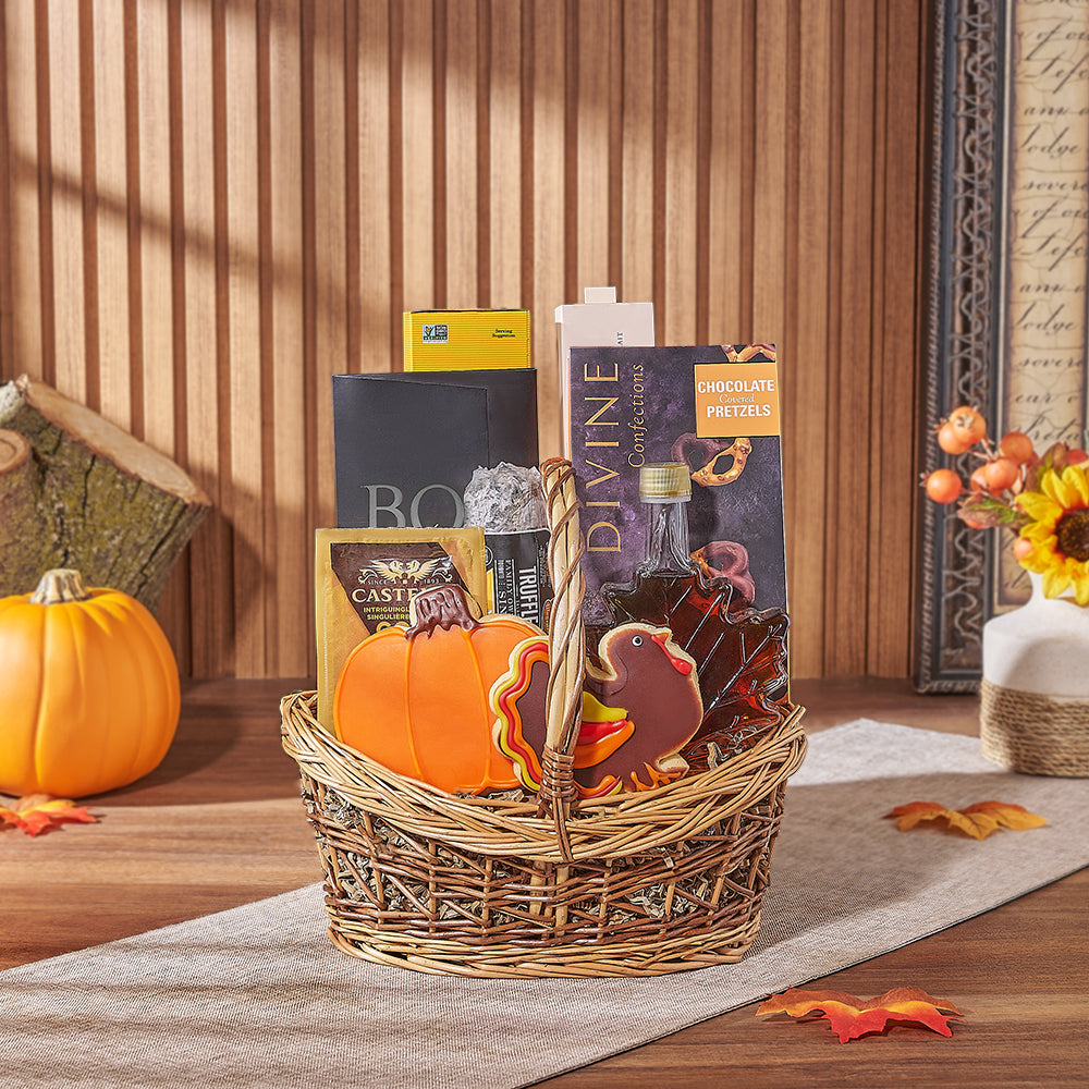 Thanksgiving Treat &amp; Cookie Basket, cookie gift, cookie, thanksgiving gift, thanksgiving, chocolate gift, chocolate, charcuterie gift, charcuterie, Rhode Island delivery