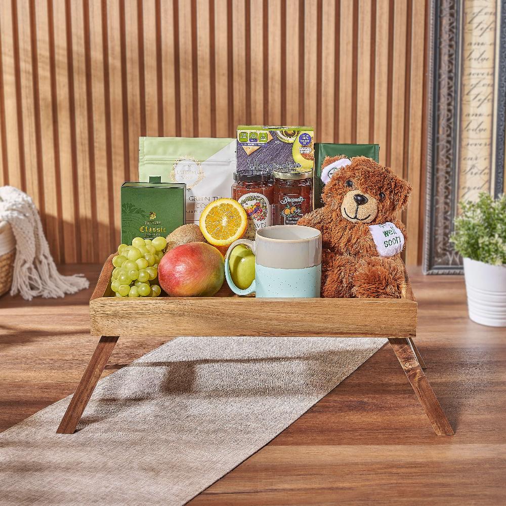 Get Well Green Snack Tray – how the gift is presented