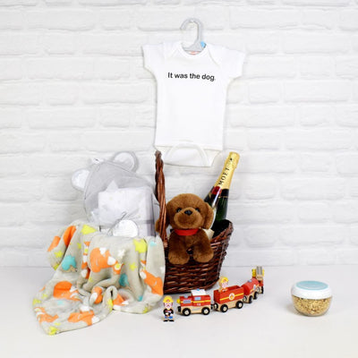 The Unisex Baby Celebration Set from Rhode Island Baskets - Champagne Gift Basket - Rhode Island Delivery