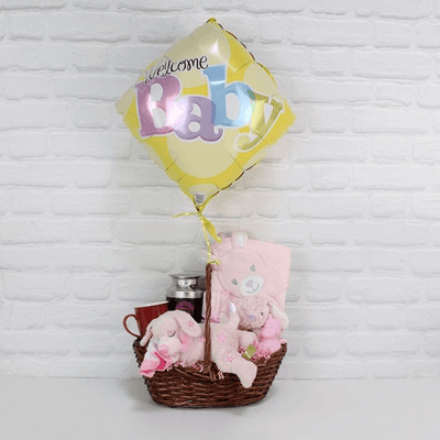 Welcome Newborn Baby Girl Gift Basket from Rhode Island Baskets - Baby Gift Set - Rhode Island Delivery.