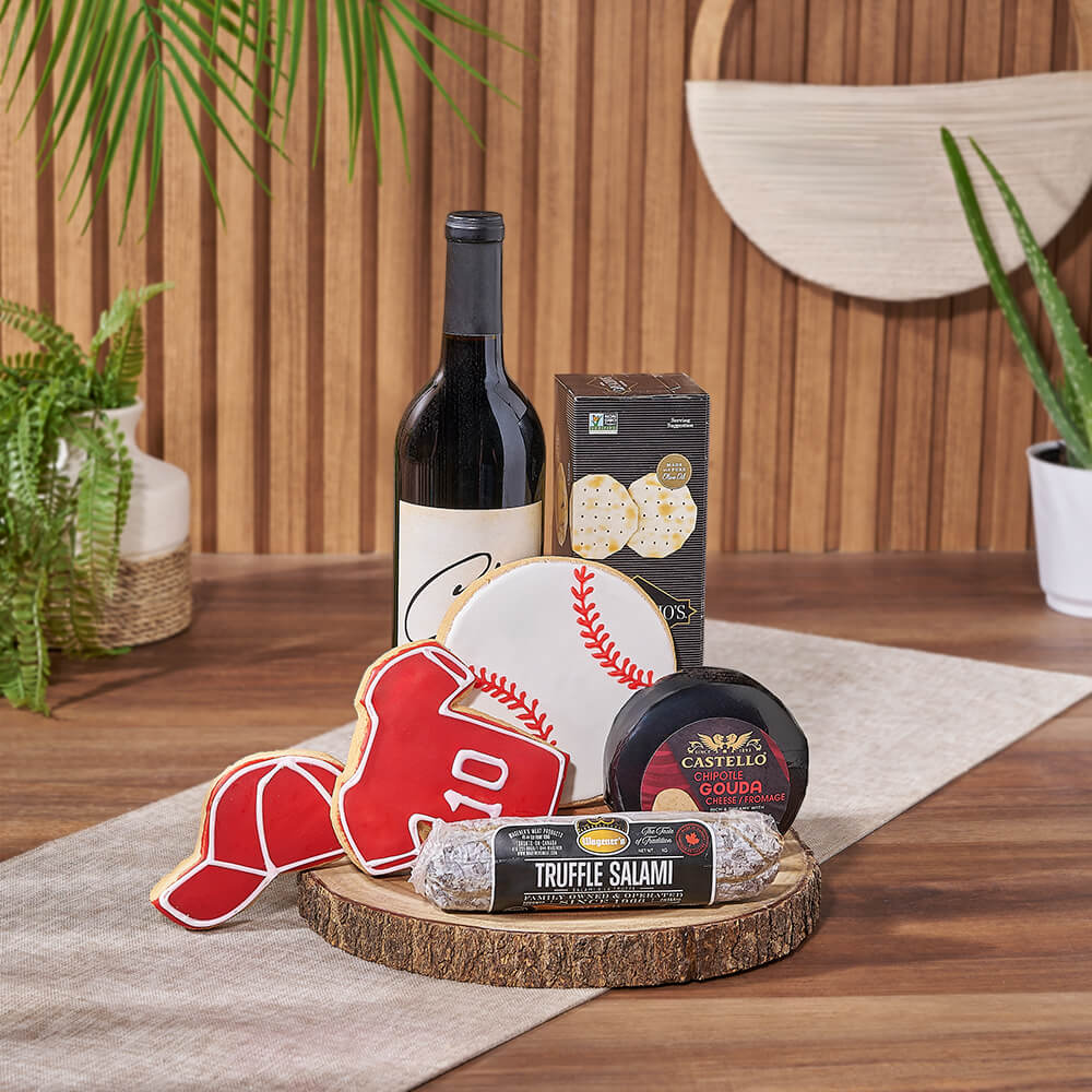 Wine &amp; Baseball Cookie Gift, wine gift, wine, baseball gift, baseball, sports gift, sports, Rhode Island Delivery