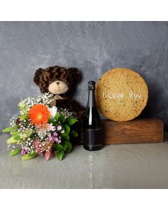  “I Love You” Cookie & Champagne Gift Set