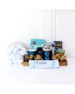 GIFT BASKET FOR THE NEWBORN CUTIEPIE, baby boy gift basket, welcome home baby gifts, new parent gifts
